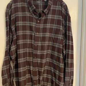 Arrow Men's Brown and Gray Plaid Shirt